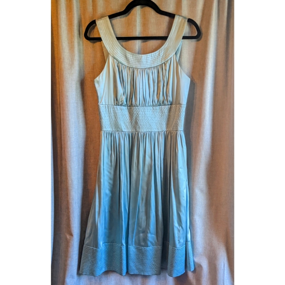 Maggy London Teal Silk Midi Dress